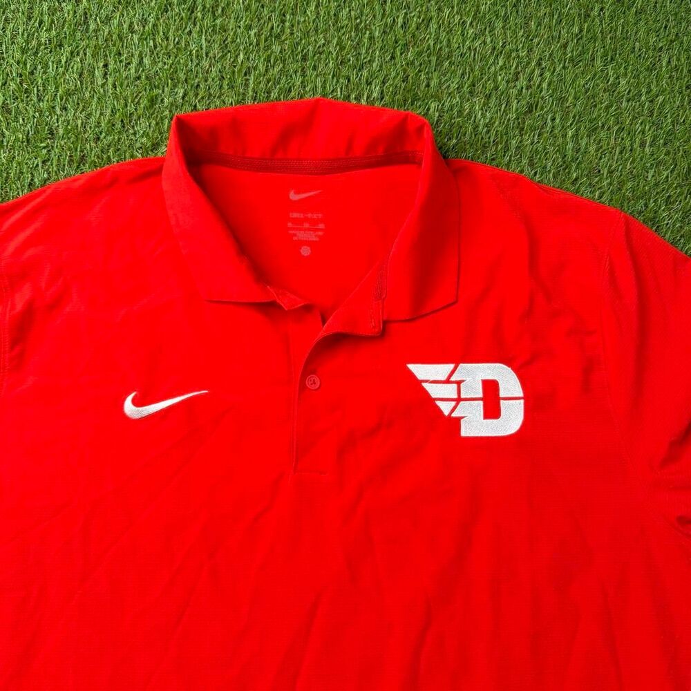 Nike Dayton Flyers Red Polo Men’s XL Dri Fit Embroidered Logo UD Y2K